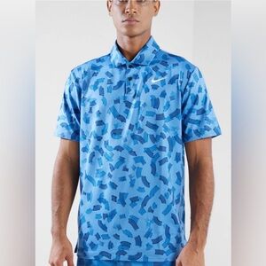 Nike Dri-FIT Tour Golf Polo Men’s XXL Blue Micro Print